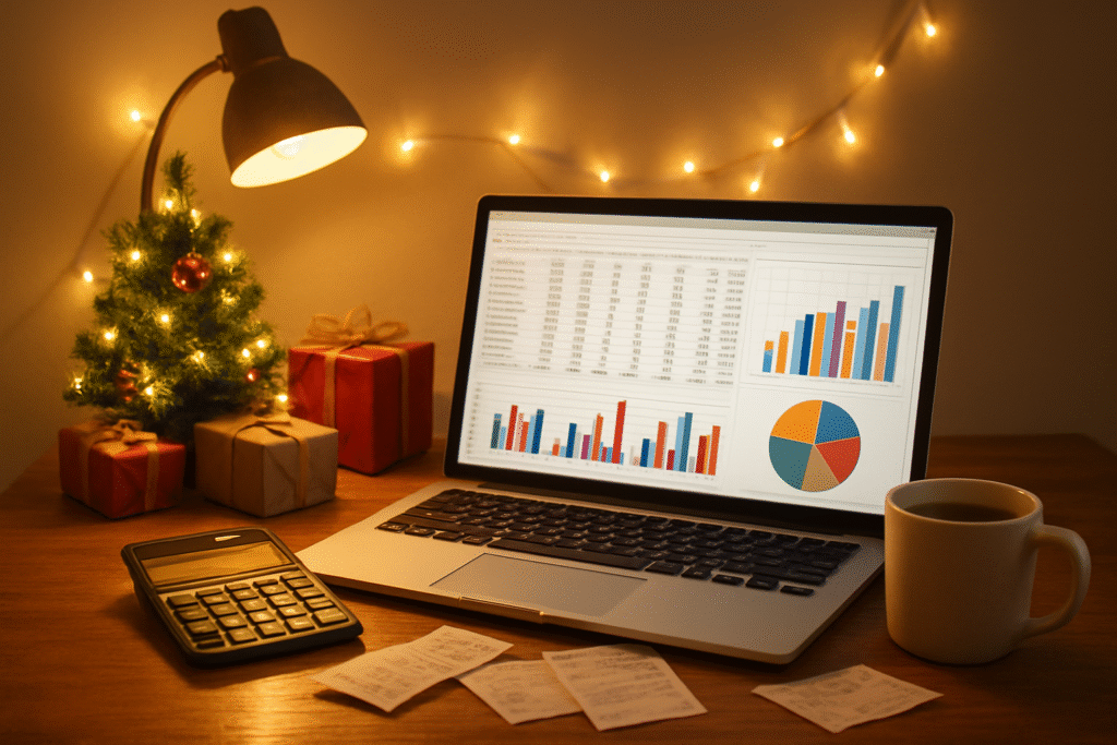 Virtual assistant comparing prices and maximizing holiday budget through organized planning
