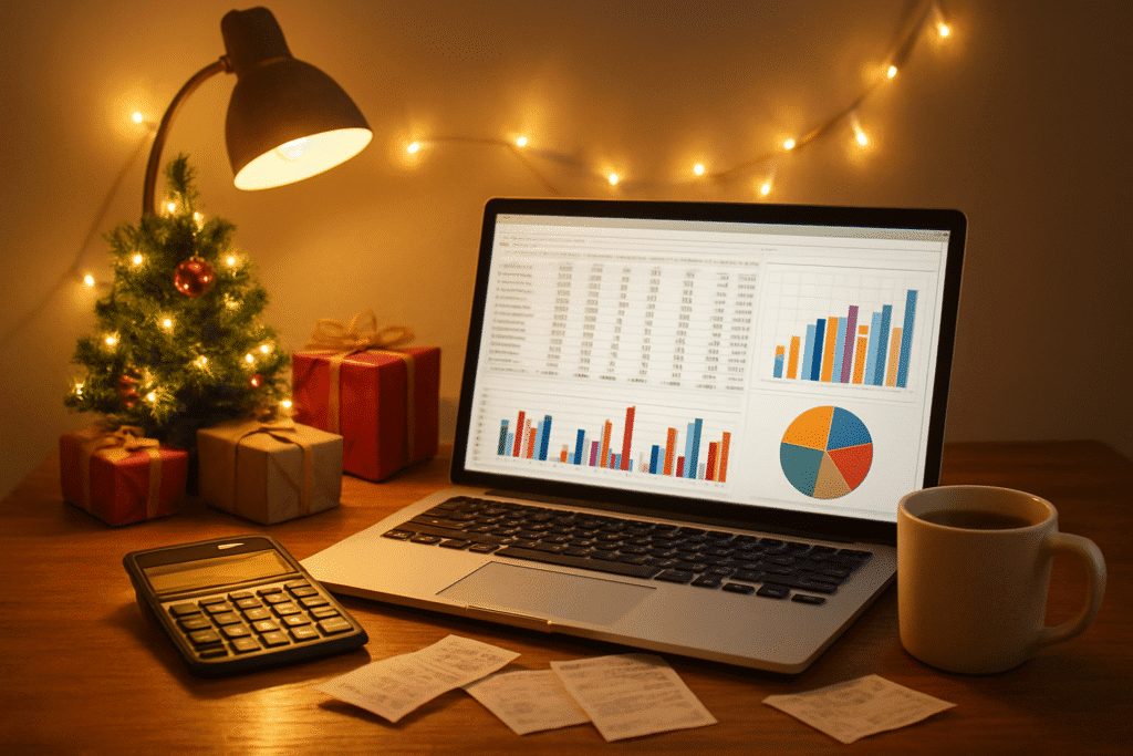 Virtual assistant comparing prices and maximizing holiday budget through organized planning